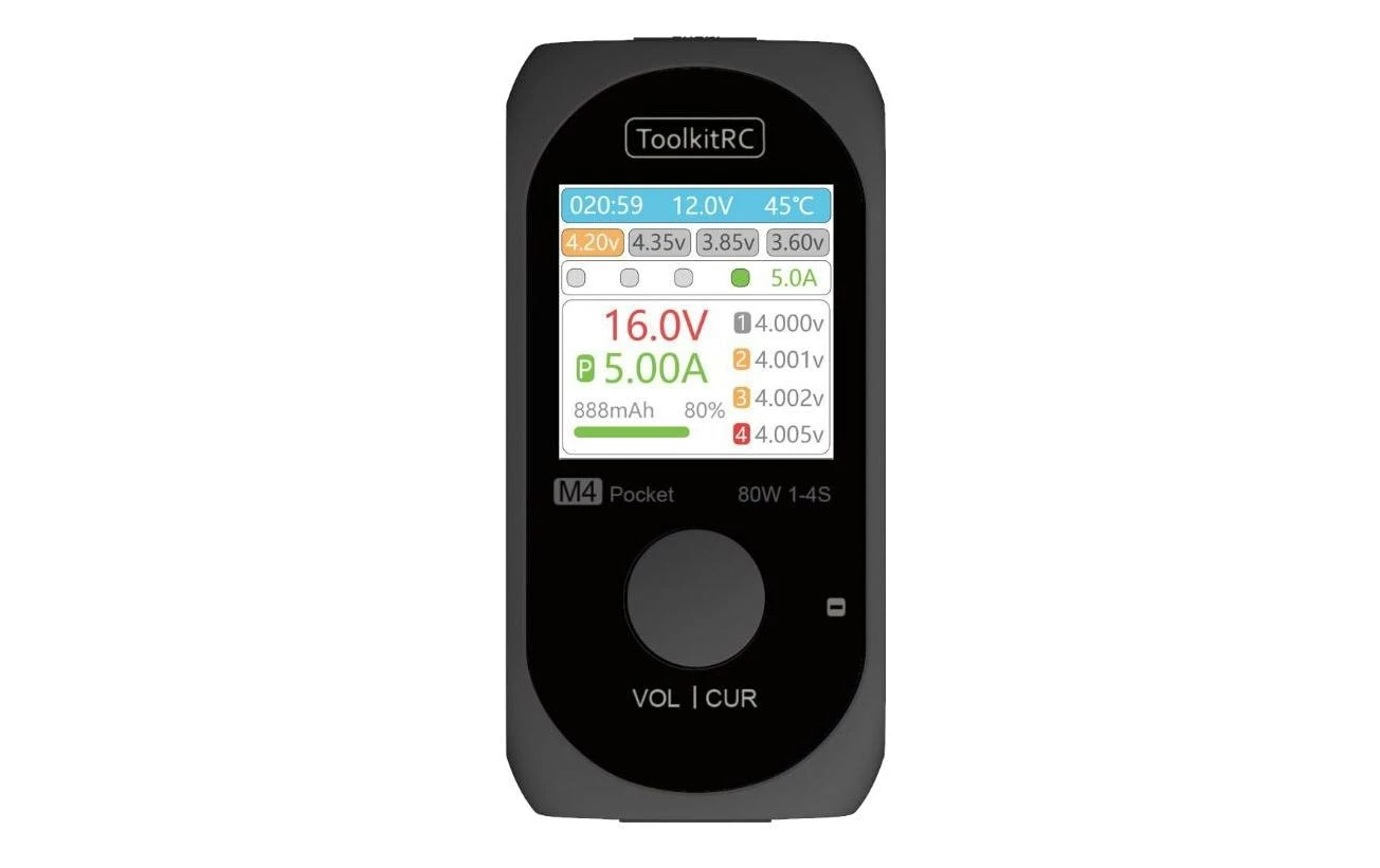 ToolkitRC Chargeur M4 Pocket, DC, 80W, 1-4S - Accus 3 ToolkitRC Chargeur M4 Pocket, DC, 80W, 1-4S - Accus