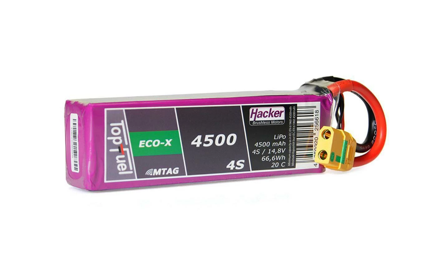Hacker Batterie RC LiPo 4500 MAh 14,8 V 20C TopFuel ECO-X MTAG - Accus 3 Hacker Batterie RC LiPo 4500 MAh 14,8 V 20C TopFuel ECO-X MTAG - Accus