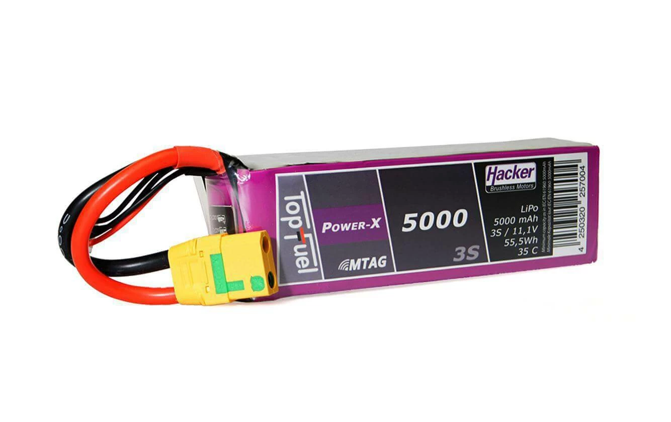 Hacker Batterie RC LiPo 5000 MAh 11,1 V 35C Pot Fuel Power-X MTAG - Accus 3 Hacker Batterie RC LiPo 5000 MAh 11,1 V 35C Pot Fuel Power-X MTAG - Accus
