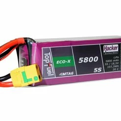 Hacker Batterie RC LiPo 5800 MAh 18,5 V 20C TopFuel ECO-X MTAG - Accus