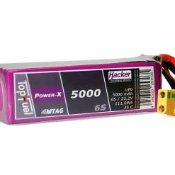 Hacker Batterie RC LiPo 5000 MAh 22,2 V 35C Pot Fuel Power-X MTAG - Accus