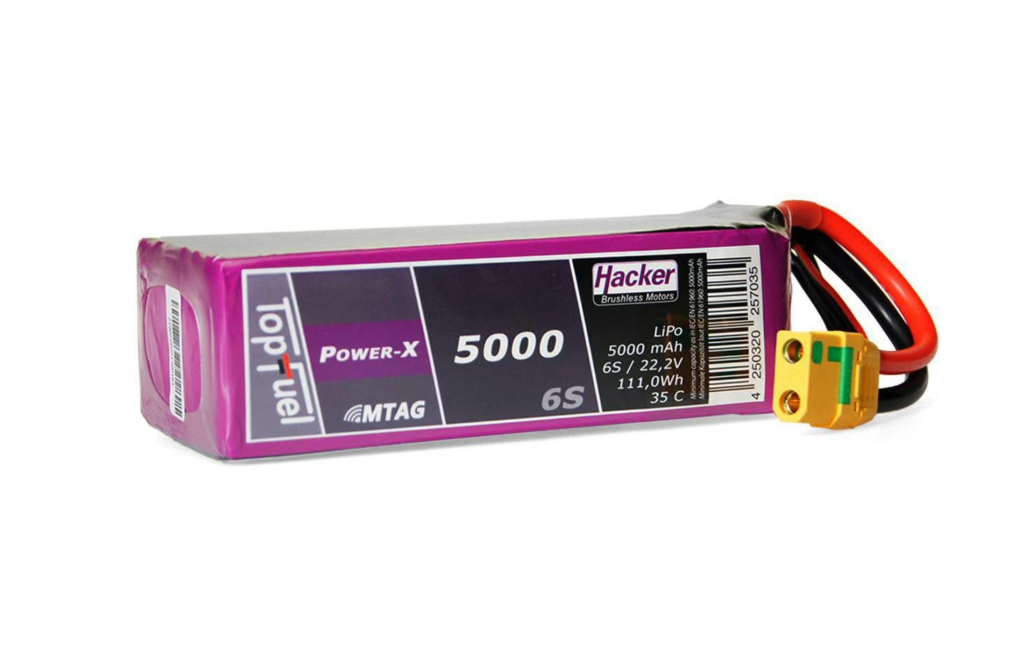 Hacker Batterie RC LiPo 5000 MAh 22,2 V 35C Pot Fuel Power-X MTAG - Accus 3 Hacker Batterie RC LiPo 5000 MAh 22,2 V 35C Pot Fuel Power-X MTAG - Accus