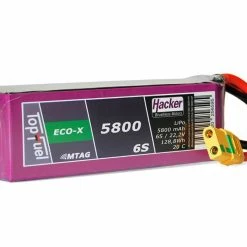Hacker Batterie RC LiPo 5800 MAh 22,2 V 20C TopFuel ECO-X MTAG - Accus
