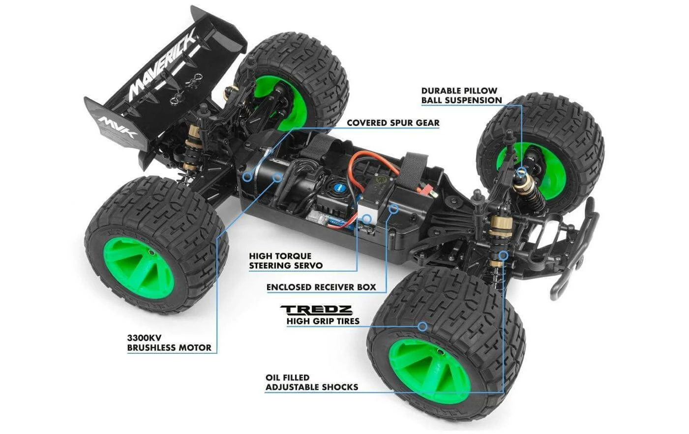 Maverick Truggy Quantum XT Flux 80A 4WD Argent, 1:10, ARTR - Off-Road Modèle 5 Maverick Truggy Quantum XT Flux 80A 4WD Argent, 1:10, ARTR - Off-Road Modèle – Image 3