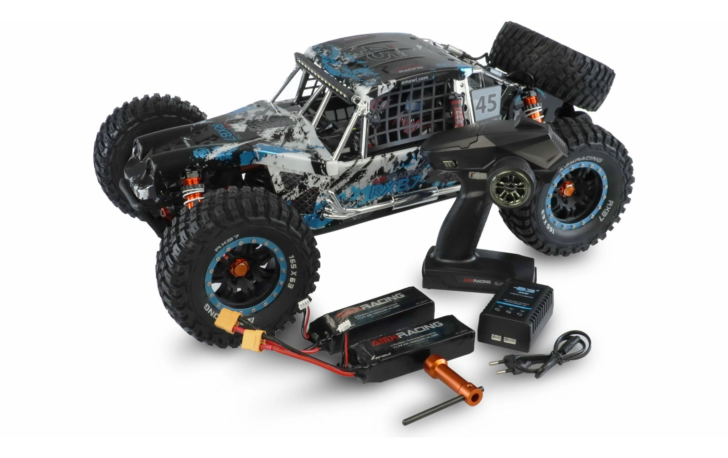Amewi Buggy AMXRacing RXB7 6S, 4WD, Bleu, 1:7, RTR - Off-Road Modèle 5 Amewi Buggy AMXRacing RXB7 6S, 4WD, Bleu, 1:7, RTR - Off-Road Modèle – Image 3