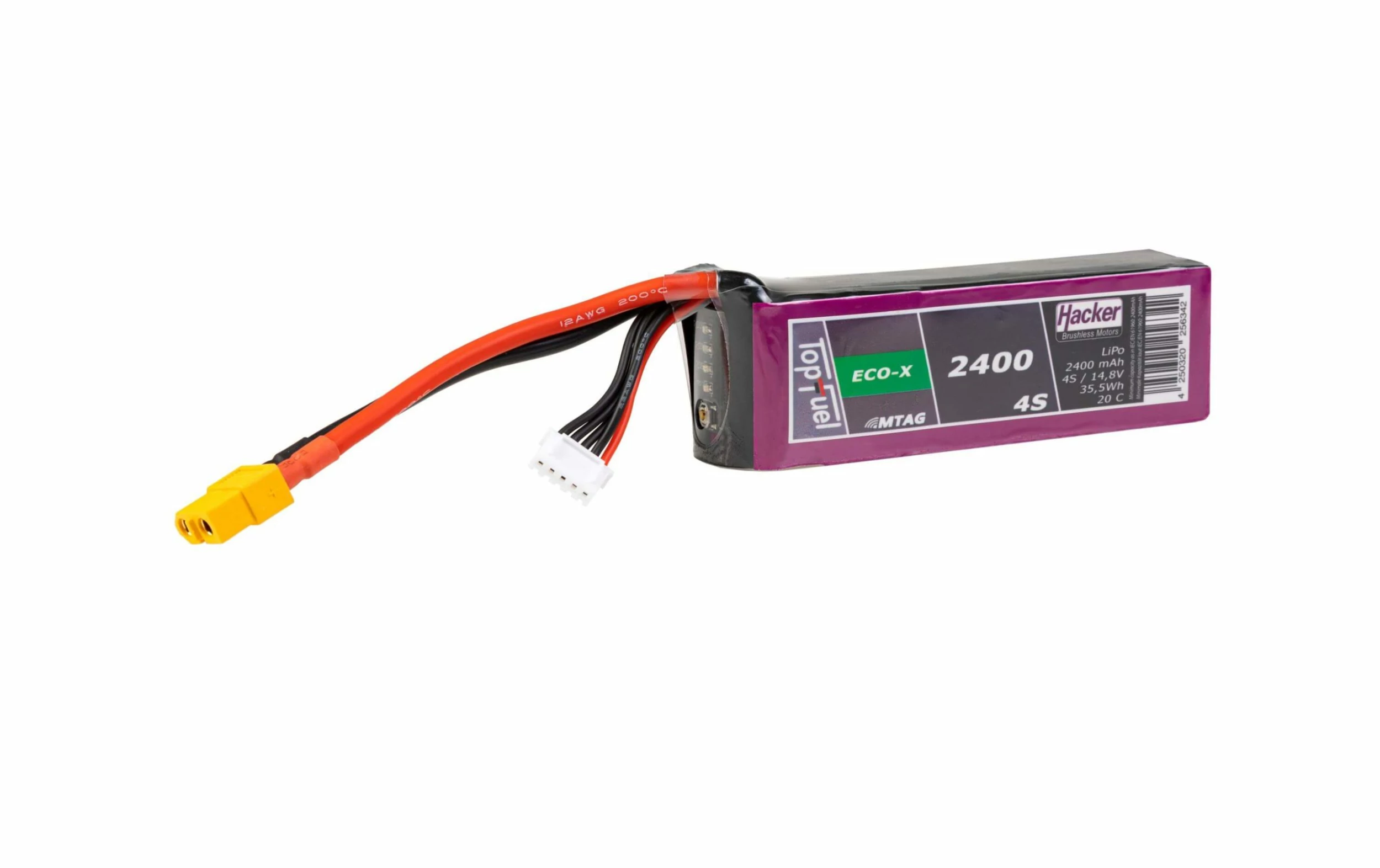 Hacker Batterie RC LiPo 2400 MAh 14,8V 20C TopFuel MTAG - Accus 3 Hacker Batterie RC LiPo 2400 MAh 14,8V 20C TopFuel MTAG - Accus