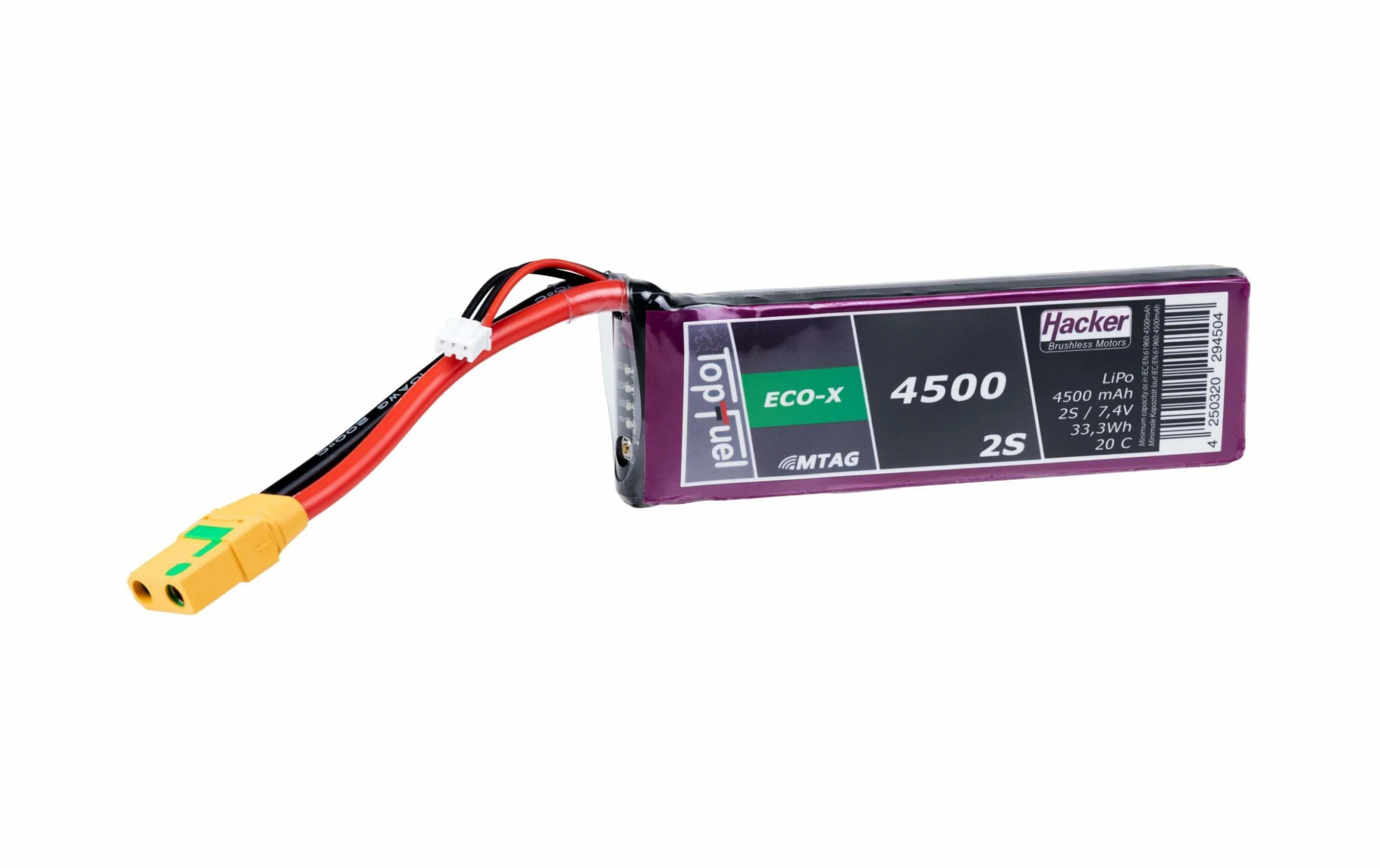 Hacker Batterie RC LiPo 4500 MAh 7,4V 20C TopFuel MTAG - Accus 3 Hacker Batterie RC LiPo 4500 MAh 7,4V 20C TopFuel MTAG - Accus