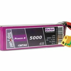 Hacker Batterie RC LiPo 5000 MAh 14,8 V 35C Pot Fuel Power-X MTAG - Accus