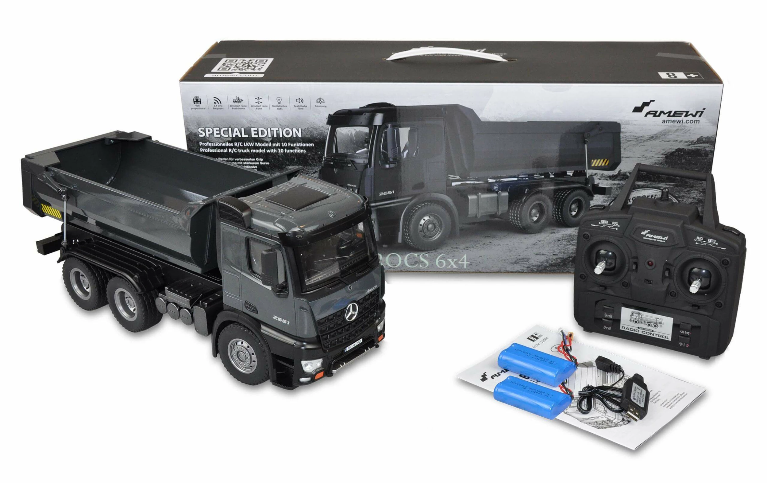 Amewi Camion-benne Mercedes-Benz Arocs Pro, Métal, RTR, 1:18 - Véhicule Utilitaire 4 Amewi Camion-benne Mercedes-Benz Arocs Pro, Métal, RTR, 1:18 - Véhicule Utilitaire – Image 2