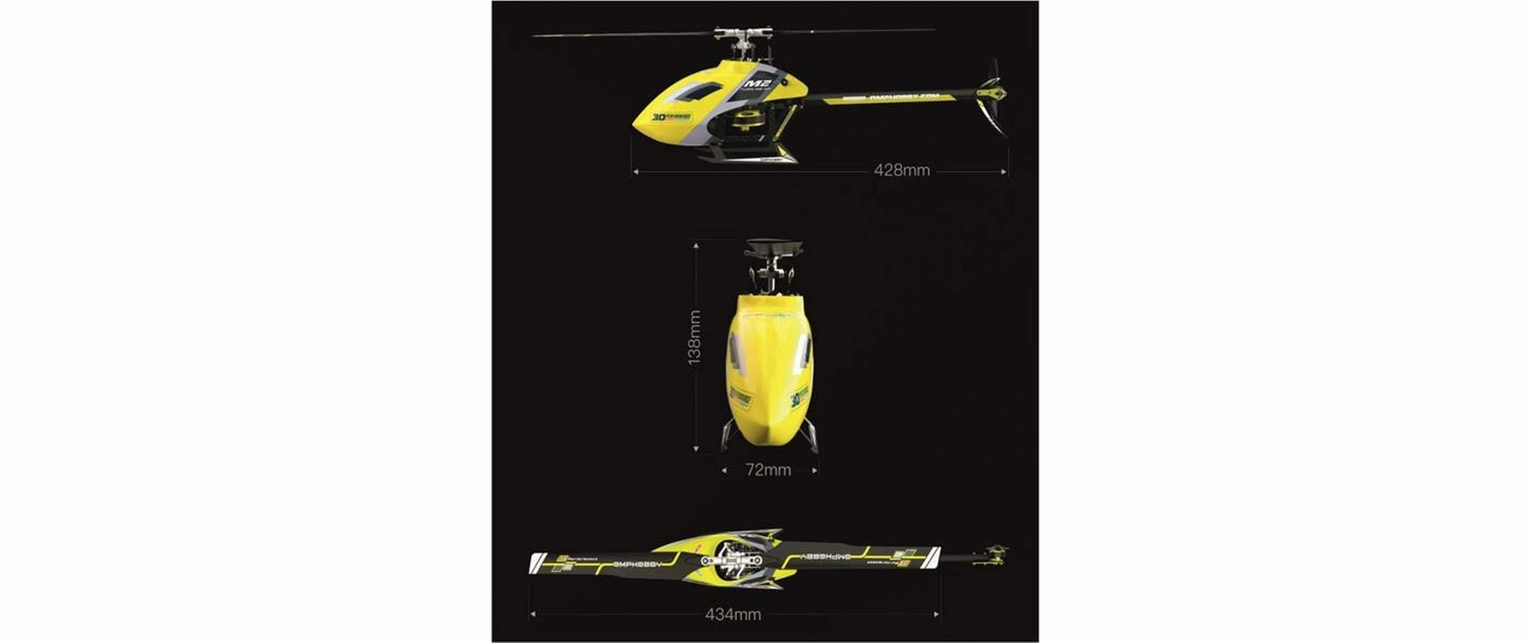 OMPHobby Hélicoptère M2 EVO Blanc, BNF - Helicos Pièce De Rechange 4 OMPHobby Hélicoptère M2 EVO Blanc, BNF - Helicos Pièce De Rechange – Image 2