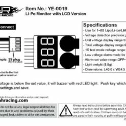 Yeah Racing Testeur Sans Fil LiPo 1-8S - Accessoires Alimentation éléctrique -Kyosho Shop unnamed file 7278