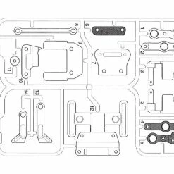 Tamiya Pièces En J, Supports De Batterie, Leviers De Direction & Entretoises De Châssis TA02 - On-Road Châssis