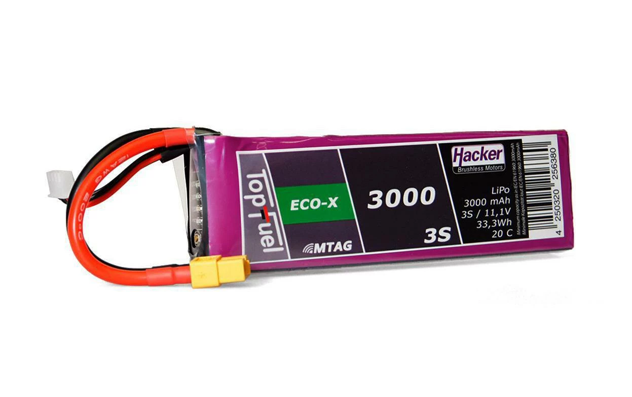 Hacker Batterie RC LiPo 3000 MAh 11,1 V 20C TopFuel ECO-X MTAG - Accus 2 Hacker Batterie RC LiPo 3000 MAh 11,1 V 20C TopFuel ECO-X MTAG - Accus