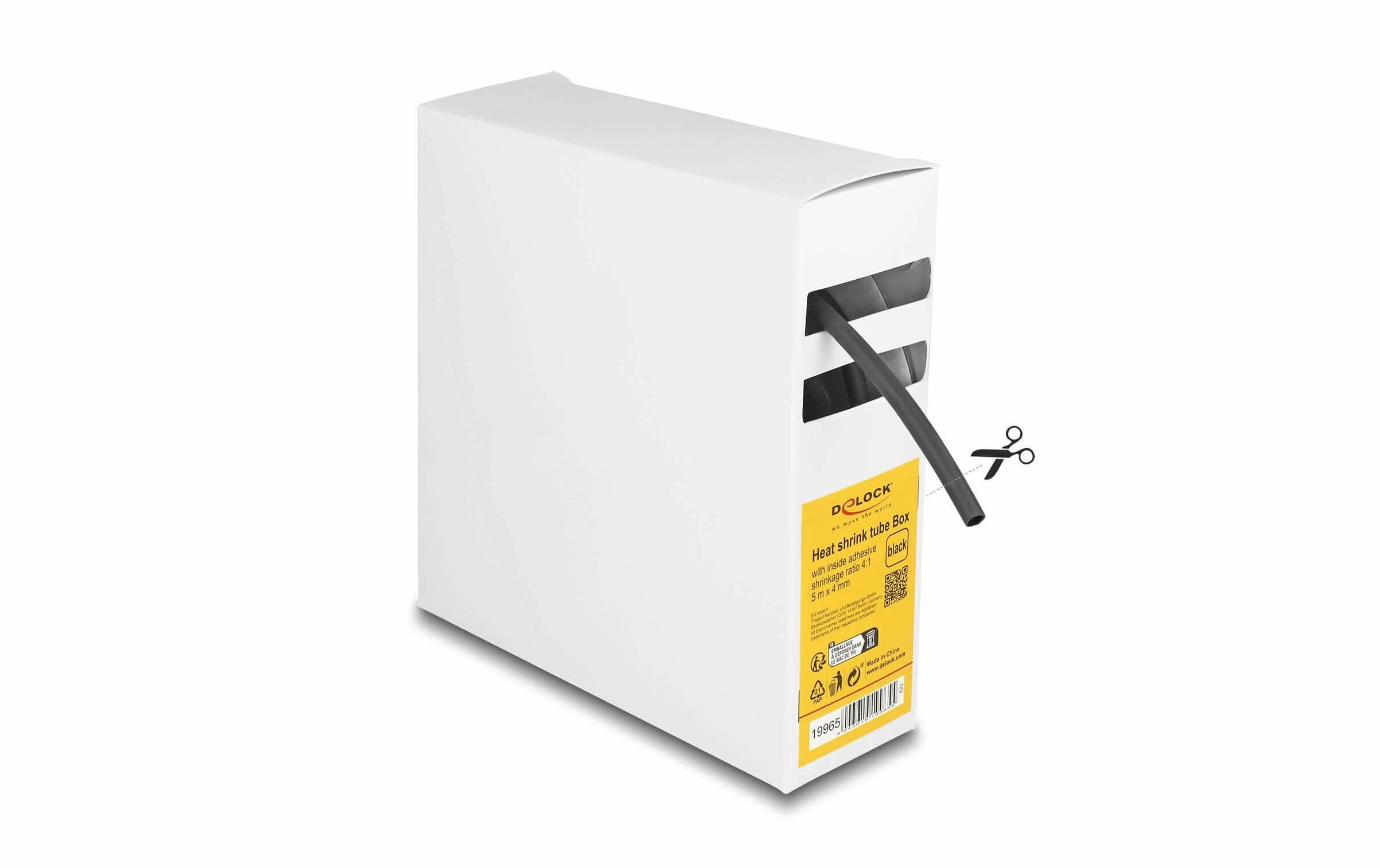 DeLock Gaine Thermorétractable Boîte Avec Adhésif Intérieur 5 M X 4 Mm Noir - Matières 4 DeLock Gaine Thermorétractable Boîte Avec Adhésif Intérieur 5 M X 4 Mm Noir - Matières – Image 2