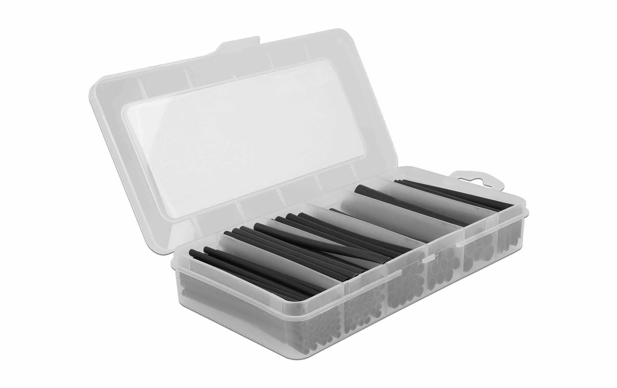 DeLock Gaine Thermorétractable 116-unités Boîte D'assortiment, Noire - Matières 3 DeLock Gaine Thermorétractable 116-unités Boîte D'assortiment, Noire - Matières