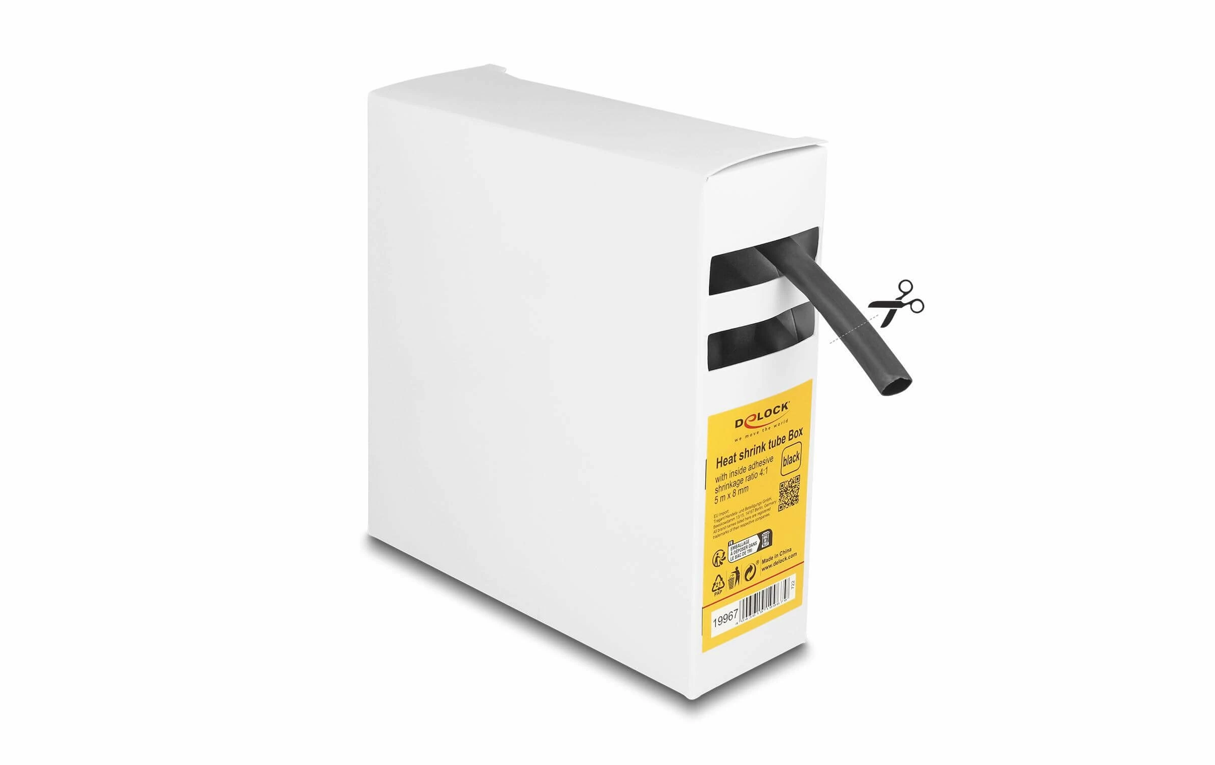 DeLock Gaine Thermorétractable Boîte Avec Adhésif Intérieur 5 M X 8 Mm Noir - Matières 4 DeLock Gaine Thermorétractable Boîte Avec Adhésif Intérieur 5 M X 8 Mm Noir - Matières – Image 2