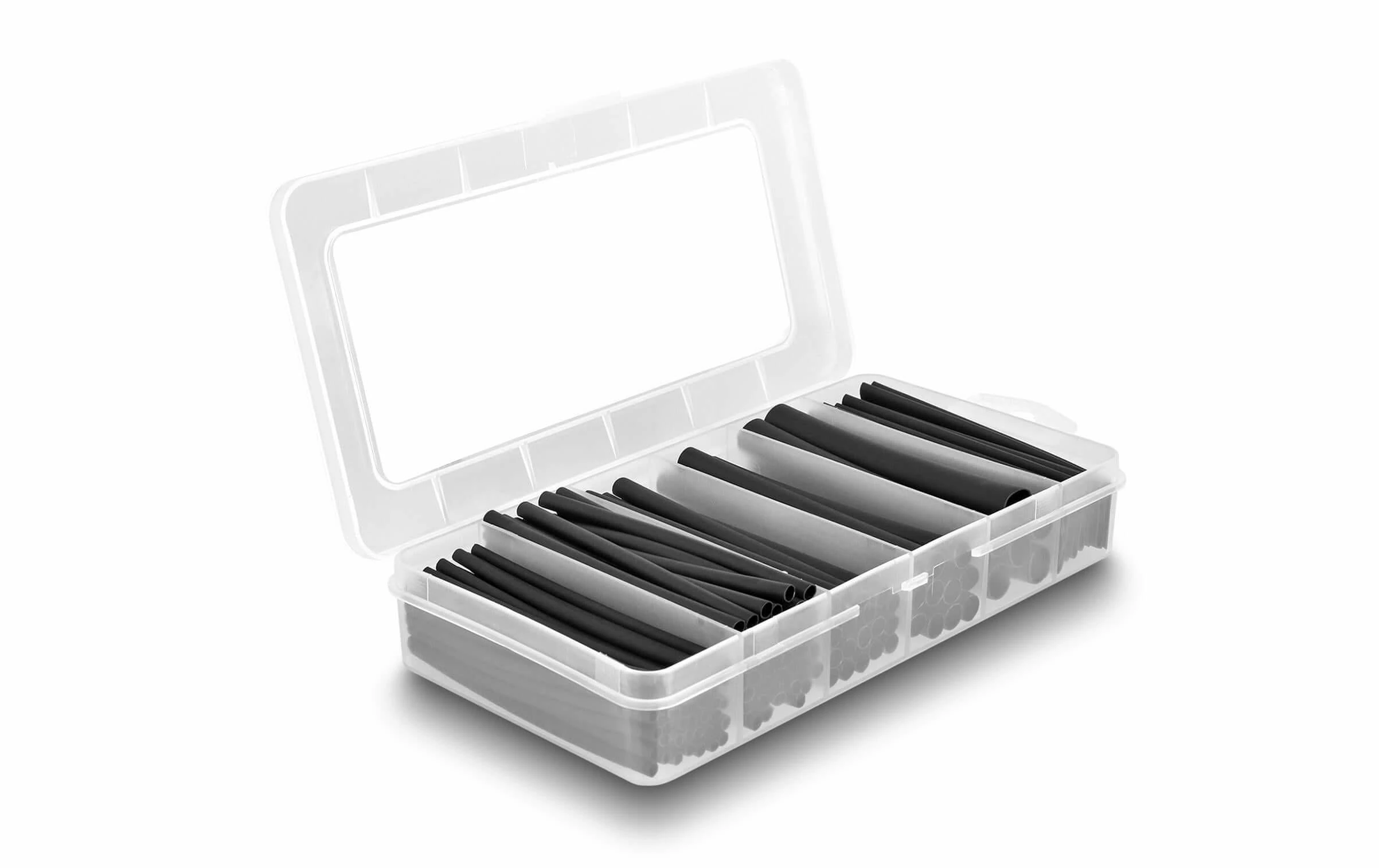 DeLock Gaine Thermorétractable Boîte D'assortiment, Noir, 122 Pièces - Matières 3 DeLock Gaine Thermorétractable Boîte D'assortiment, Noir, 122 Pièces - Matières